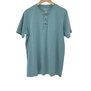 Mountain Warehouse Men's‎ Henley Shirt Turquoise Organic Cotton Sz L Sustainable
